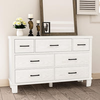 GARVEE 7-Drawer White Dresser with Metal Handles + Large Storage Capacity + Wood Construction + Anti-Tip Safety + Modern Design for Bedroom, Closet, Living Room, White