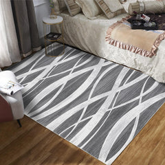 GARVEE 5x7 Area Rugs for Living Room Washable Rug Soft Modern Wave Distressed Carpet Non-Slip Print Rug Low Pile Non-Shedding Foldable Carpet for Bedroom Dining Room Office Nursery Dark Grey