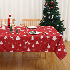 GARVEE Christmas Table Cloth Rectangle 60x120 Inch, Waterproof Holiday Xmas Deer Tree Kitchen Farmhouse Christmas Table Decorations for Home Dining Party, Oblong Table Cloth for Indoor Outdoor