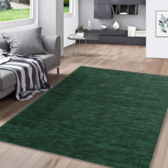 GARVEE Washable Rug 5x7 Modern Solid Area Rug Green Rug Indoor Soft Non Slip Carpet Ultra-Thin Low Pile Throw Carpet Stain Resistance Throw Rugs for Living Room Bedroom Dining Room Home Office Green