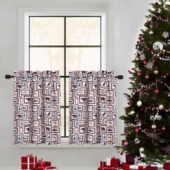 GARVEE Christmas Short Curtains, Green Snow Man Christmas Window Curtains for Kitchen Living Room Bedroom Bathroom, 2 Panels Boho Xmas Home Decor Rod Pocket Half Window Cafe Curtains, 26