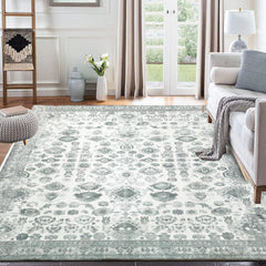 GARVEE Vintage Grey Area Rug 4x6 | Non-Slip | Premium Polyester | Child & Pet Friendly | Foldable & Thin | Living Room, Kitchen