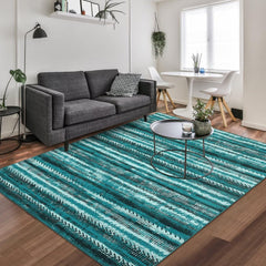 GARVEE Living Room Rug 8X10 Machine Washable Bedroom Rug Modern Rug Abstract Indoor Carpet Non Slip Accent Rug Low Pile Foldable Rug for Dining Room Nursery Office, Green