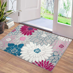 GARVEE Washable Area Rug 2x3 Entry Rug Soft Modern Floral Carpet Small Rugs Non Slip Door Mat Boho Rug Moroccan Accent Throw Rug Floor Carpet for Bedroom Kitchen Entryway Bathroom