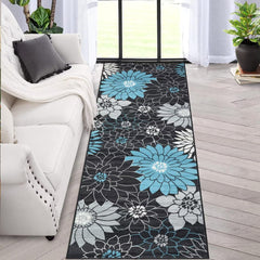 GARVEE Runner Rug 2x6 Modern Rug Hallway Washable Runner Rug Floral Print Floor Cover Floral Rug Retro Mat Accent Rug Bathroom Laundry Room Bedroom Office Farmhouse