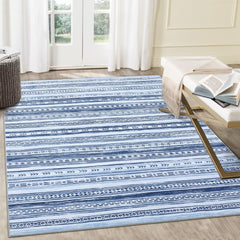 GARVEE 3x5 Area Rugs Washable Boho Rug, Non Slip Carpet for Living Room, Bedroom, Kitchen, Soft Low-Pile Rug, Blue