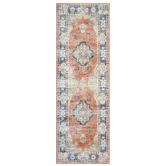 GARVEE Hallway Runner Rug 2x6 Washable Vintage Floral Area Rugs Non Slip Laundry Rug Runner Distressed Floor Carpet Runners for Hallways Entryway Laundry Room Kitchen Bathroom Rug 2'x6' Orange