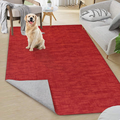 GARVEE Modern Area Rug Indoor Non-Slip Solid Area Rug Washable Area Rug Contemporary Area Rug Throw Floor Carpet for Bedroom Living Room Kitchen, 4' x 6' Red