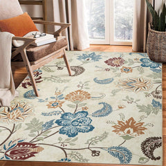 GARVEE Bohemian Floral Area Rug 4x6 Soft Rugs for Living Room Washable Rugs for Bedroom, Vintage Non Slip Indoor Carpet for Apartment Dining Room Kitchen