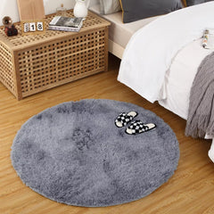 GARVEE Round Rugs 4 Feet for Living Room Bedroom Fluffy Round Rugs Stain-Resistant Non-Shed Carpet Fuzzy Modern Floor Cover Non-Slip Fuzzy Rug for Nursery Bedroom