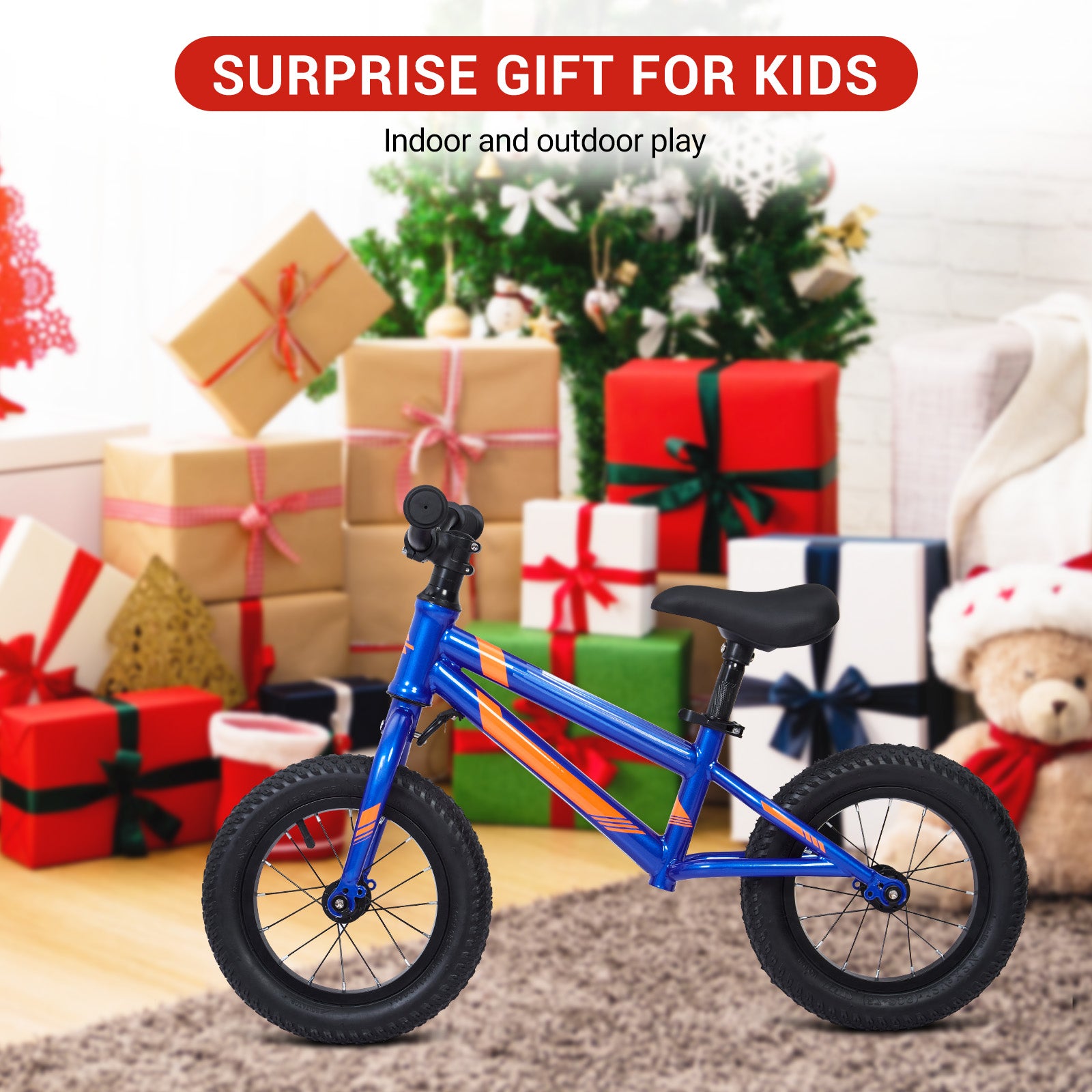 GARVEE Balance Bike Lightweight Toddler Bike for 2-6 Year Old Boys and Girls - No Pedal, Adjustable Handlebar and Seat, Aluminium, EVA Tires - Blue