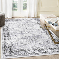 GARVEE Large Area Rug 10x13 Washable Living Room Rugs Non Slip Vintage Rug Low Pile Throw Rug Non Shedding Soft Rug for Under Table Office Bedroom, Grey