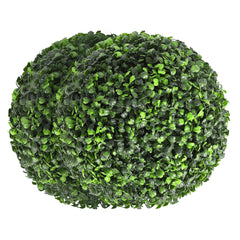 GARVEE 2 Pcs 12” Artificial Plant Topiary Ball, Faux Boxwood Balls with Led, Topiary Balls Artificial Outdoor Set of 2 for Backyard, Balcony, Garden, Wedding, and Home DéCor