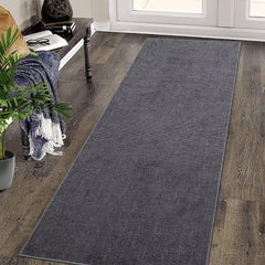 GARVEE Area Rug 2x6 Modern Runner Rug Indoor Chenille Washable Rug Entryway Runners Boho Vintage Hallway Runner Rug Non-Slip Foldable Long Rug Bedside Laundry Kitchen Thin Rug Runners Dark Grey