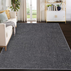 GARVEE Modern Washable Solid Textured Rug 5x7 - Stain Resistant, Non-Slip, Chenille Fibers, Foldable, Ideal for Living Room, Farmhouse Decor