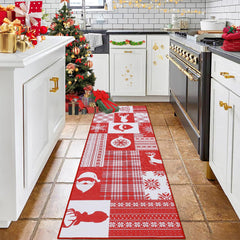 GARVEE Christmas Area Rug Non-Slip Festive Carpet - High-Quality Polyester, Washable, Suitable for Living Room, Bedroom, Kitchen, Fireplace - 2 x 6 FT