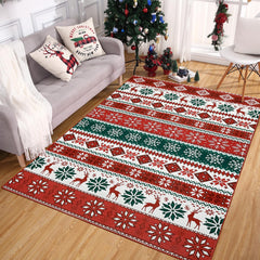 GARVEE Christmas Living Room Area Rug 8x10 Large Washable Rug Indoor Non-Slip Low Pile Throw Floor Covers Xmas Decorative Boho Accent Rug Farmhouse Rug Rustic Festival Carpet for Bedroom Dining Room