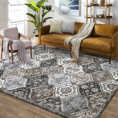 GARVEE Washable Area Rug 5x7 Moroccan Faux Wool Soft Non-Slip Vintage Stain Resistant for Bedroom Living Room Office Classroom