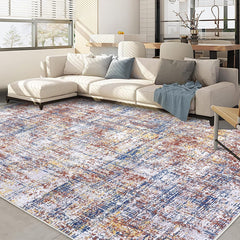 GARVEE Washable Area Rugs 5x7 Rug for Living Room Non Slip Abstract Modern Rug Soft Area Rug for Bedroom Farmhouse Throw Rugs Contemporary Stain Resistant Carpet for Dining Room 5'x7' Red/Blue