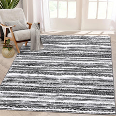 GARVEE Large Area Rug 9x12 Living Room Washable Rugs Bohemian Boho Rug for Bedroom Vintage Rug Non Slip Carpet Distressed Tribal Throw Rugs Stain Resistant Office Rug Classroom Rug 9'x12' Grey