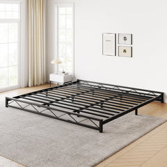 GARVEE 6 Inch King Size Metal Platform Bed Frame with Wavy Pattern, King Bed Frame with Steel Slat Support, Mattress Foundation,  No Box Spring Needed, Easy Assembly (Black, King)