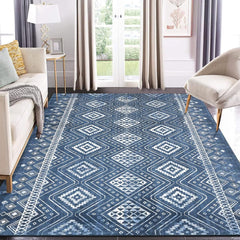 GARVEE Washable Boho Rug 5x7 | Non-Slip Rubber Backing | Soft Faux Cashmere | Vintage Design | Suitable for Living Room, Bedroom, Office