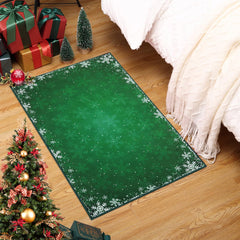 GARVEE Christmas Door Mat 2x3 Mat Xmas Bath Mat Non-Slip Kithcen Rug Washable Entryway Rug Small Abstract Carpet Winter Doormat Rubber Back Snowflake Doormats for Indoor Outdoor 2'x3' Green