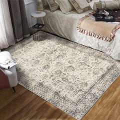 Garvee Vintage Rug 4x6 Washable Rug for Living Room Bedroom Retro Oriental Indoor Rug Tribal Distressed Rug Low Pile Non-Slip Backing Aesthetic Non-Shedding Floor Cover Accent Thin Rug Antique Beige