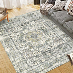 GARVEE Washable Area Rugs 10x13 Large Medallion Oriental Rug Living Room Farmhouse Vintage Oriental Rug Large Chic Non-Slip Stain Resistant Carpet for Bedroom Dining Room Home Office,10'x13'