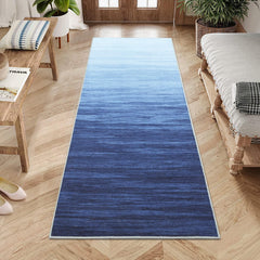 GARVEE Runner Rugs for Hallway 2x6 Washable Area Rugs for Living Room Abstract Ombre Rug Modern Kitchen Rugs with Rubber Backing Vintage Carpet Bedroom Rug Blue Office Rug Entryway Floor Cover