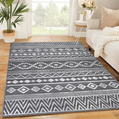 GARVEE Soft 5' x 7' Area Rug, Anti Slip, Washable, Pet Friendly, Boho Modern Carpet for Living Room Bedroom, Grey