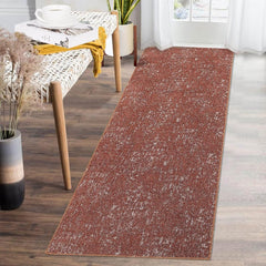 GARVEE Runner Rug 2x8 Washable Hallway Rug for Entryway Brick Red Rug Non Slip Indoor Rug Solid Contemporary Area Rugs Soft Velvet Mat Foldable Accent Rug for Living Room, 2'x8', Brick Red