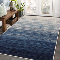 GARVEE Modern Geometric Blue Rug 5x8 - Non Slip, No Shedding, Soft Polypropylene, High-Traffic Safe, Living Room, Bedroom