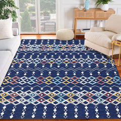 GARVEE Bohemian Washable Rug 6x9 Geometric Pattern Soft Synthetic Fibers Non-Slip Backing for Living Room Bedroom