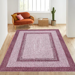 GARVEE Washable 9x12 Area Rug Modern Braided Print Non-Slip Soft Polyester Low Pile Foldable for Bedroom Dining Room Office