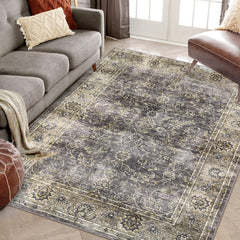 GARVEE Area Rug Floral Washable Carpet Vintage Soft Rugs