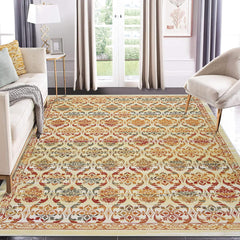 GARVEE Area Rug 3x5 Entryway Mat Washable Rug Vintage Rug Moroccan Floral Distressed Carpet Non-Slip Foldable Thin Rug Boho Rug for Living Room Low Pile Non-Shedding Floor Carpet for Bedroom Multi