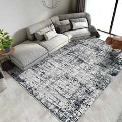 GARVEE Area Rug Washable Rugs for Living Room Bedroom Office Nursery Modern Abstract Area Rug Contemporary Distressed Rug Low Pile Neutral Soft Rug Non Slip Farmhouse Floor Cover Black Grey 8'x10'