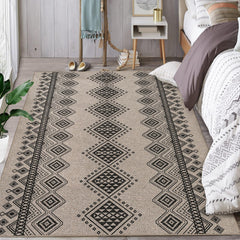 GARVEE Washable Boho Rug 6x9 - Modern Geometric, Non-Slip, Recycled Polyester, Smooth & Safe, Ideal for Living Room, Bedroom, Office