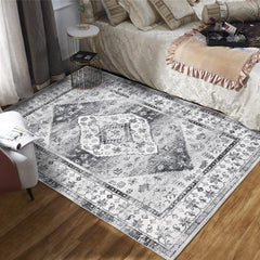 GARVEE Area Rug 6x9 Soft Washable Rugs for Living Room Non-Slip Low Pile Indoor Carpet Vintage Rug Non-Shedding Foldable Thin Rug Boho Distressed Aesthetic Carpet for Bedroom Nursery Dorm Grey