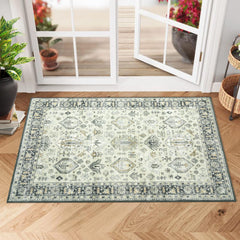 GARVEE Washable Rugs Door Mat 2x3 Small Rug Boho Rugs for Bedroom Entry Rug Non Slip Kitchen Rugs Front Door Rug Vintage Oriental Area Rug Distressed Indoor Mats for Living Room Laundry, 2'x3'