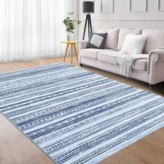 GARVEE Washable Rugs Small 2x3 Rug Entry Rug Kitchen Mat Bohemian Throw Rugs for Bedroom Moroccan Blue Area Rug for Living Room Non Slip Modern Rug Soft Geometric Door Mat Indoor Entrance 2'x3' Blue