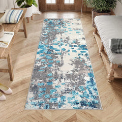 GARVEE Kitchen Rug 2x6 Washable Runner Rugs for Hallway Modern Entryway Rug Abstract Bedroom Rug Laundry Carpet Colorful Rug Non Slip Low Pile Area Rugs Blue Indoor Outdoor Rug Farmhouse Floor Cover