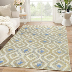 GARVEE Bedroom Area Rug 5x8 Boho Area Rug Modern Abstract Area Rug Non-Shedding Floor Carpet Geometric Area Rug Contemporary Area Rug for Living Room Bedroom Nursery Home Office, Taupe