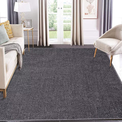 GARVEE 9x12FT Area Rug Large Machine Washable Modern Solid Textured Area Rug Contemporary Stain Resistant Non-Slip Rug for Living Room Decor Dark Grey