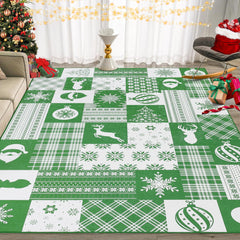 GARVEE Christmas Area Rug Non-Slip Festive Carpet - Polyester, Washable, 2x8 FT, Green, Ideal for Living Room, Kitchen, Bedroom