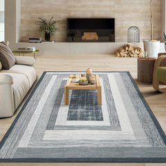 GARVEE Washable Rugs 10x13 Rug for Living Room Modern Geometric Rug Non Slip Large Grey Rug Soft Non Shedding Throw Rugs Stain Resistant Carpet for Bedroom Office Dining Room Nursery Grey 10'x13'