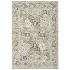 GARVEE Area Rugs 5x7 Washable Rug Vintage Rug Kitchen Floor Cover Traditional Rug Foldable Thin Rug Taupe Multi Distressed Floral Print Indoor Mat for Bathroom Bedroom Living Room Dining Room Taupe