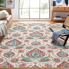 GARVEE Large Washable Rug 9x12 Area Rugs for Living Room Vintage Paisley Print Rug Non-Slip Low Pile Non-Shedding Carpet Ultra-Thin Lightweight Rug for Farmhouse Bedroom Dining Room Office Multi