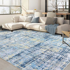 GARVEE Modern Area Rugs 5x7 Rug for Living Room Washable Rug Non Slip Abstract Area Rug for Bedroom Soft Throw Rugs Contemporary Stain Resistant Carpet for Dining Room 5'x7' Blue/Light Yellow